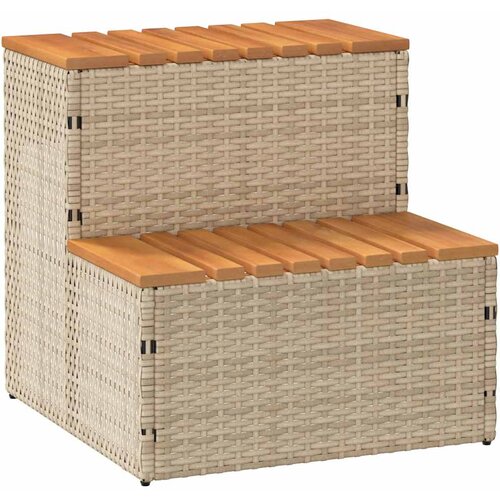 vidaXL Korak za masažno kad bel 50x50x50,5 cm poli ratan/trden akacija Cene
