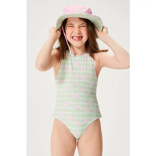 Roxy Dječji jednodijelni kupaći kostim HIBILINENE boja: zelena