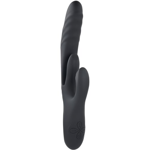 Playboy Rapid Rabbit - akumulatorski vibrator z izrastkom za klitoris (črna) Slike
