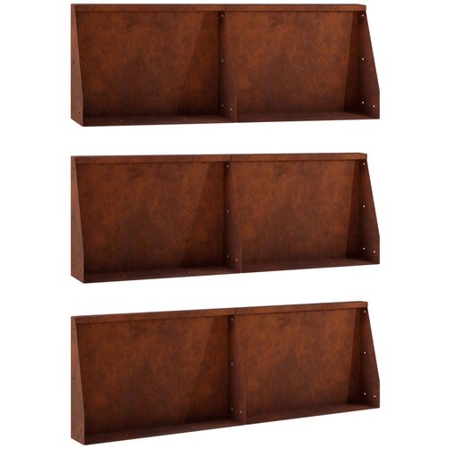  Zid za zadržavanje 6 kom. 60 x 12 x 50 cm Otporni čelik Rđa Cijene