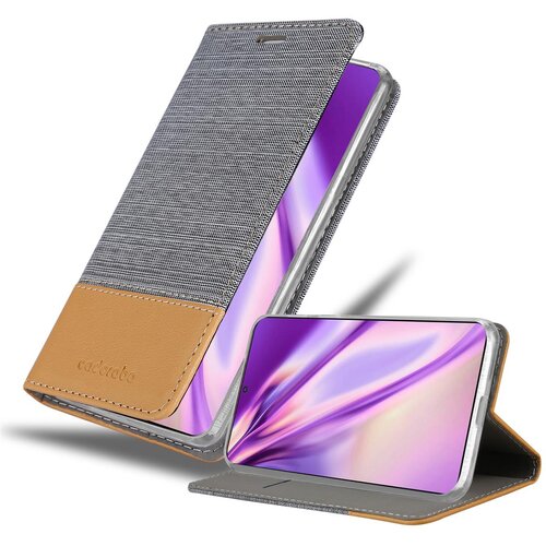 Cadorabo Ohi&scaron;je, združljiv s Samsungom v svetlo sivo rjavi barvi - za&scaron;čitni pokrov z magnetnim zapiranjem, stoječo funkcijo in režo za kartico, (20567593) Cene