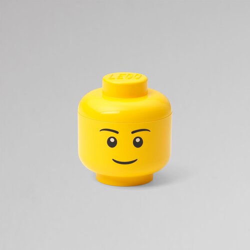 Lego Žuta kutija za pohranu u obliku glave Boy, 10.5 x 10.6 x 12 cm Cene