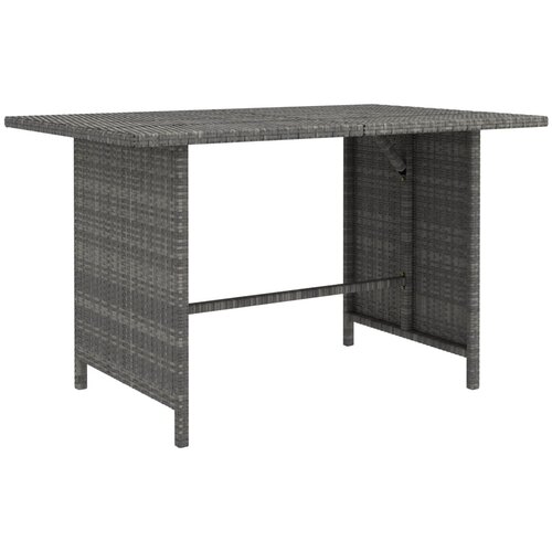 VidaXL Vrtna jedilna miza siva 110x70x65 cm poli ratan Slike