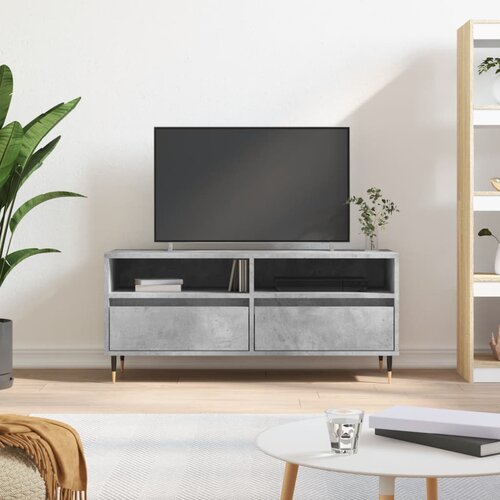 vidaXL TV omarica betonsko siva 100x34,5x44,5 cm inženirski les Cene