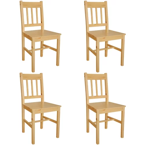  blagovaonske stolice od borovine 4 kom smeđe