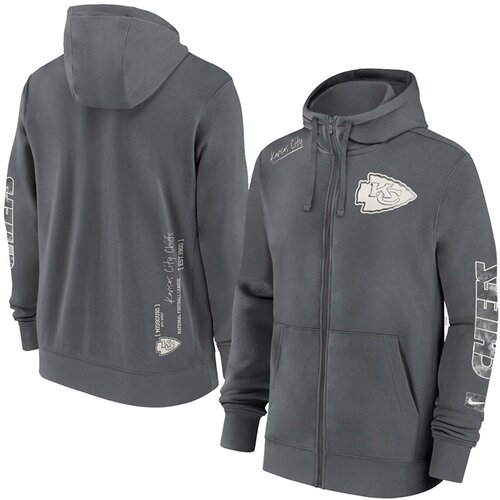 Nike Kansas City Chiefs Cotton Full-Zip Fleece Iron Grey jopica s kapuco Cene