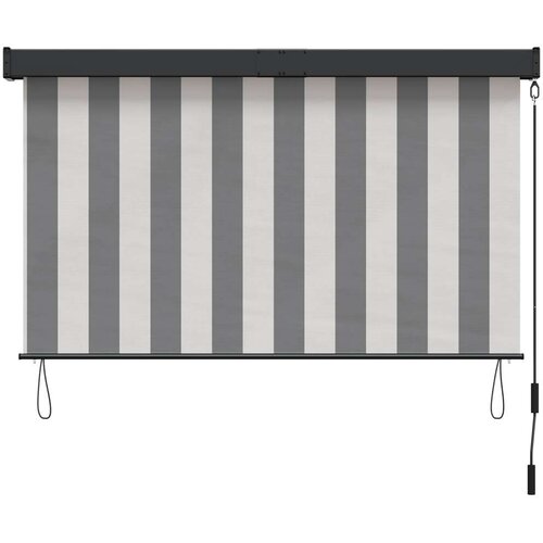 Rolo zavjesa Antracit i bijelo 160 x 250 cm Tkanina i aluminij - Antracit i bijela 160 x 250 cm Slike