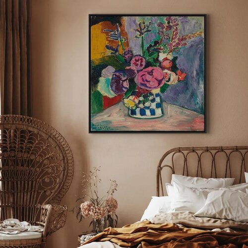  Slika - Henri Matisse &amp;ndash; Peonies 40x40 U crnom drvenom okviru Slike