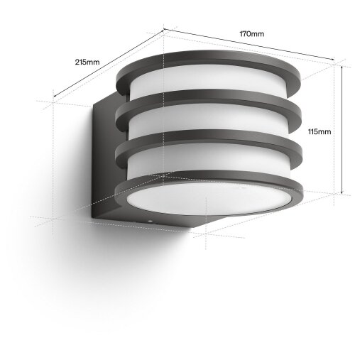 Philips LED RGB prigu&amp;scaron;iva spoljna zidna lampa Hue LUCCA 1xE27/8,1W/230V IP44 Slike