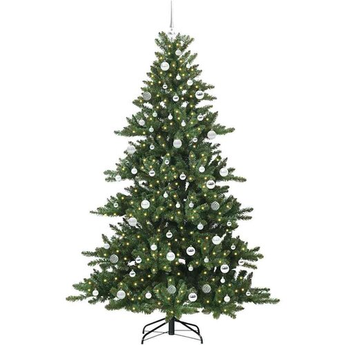 VidaXL Umjetno božićno drvce s nogom with LEDs s stalakom 210cm PVC Slike