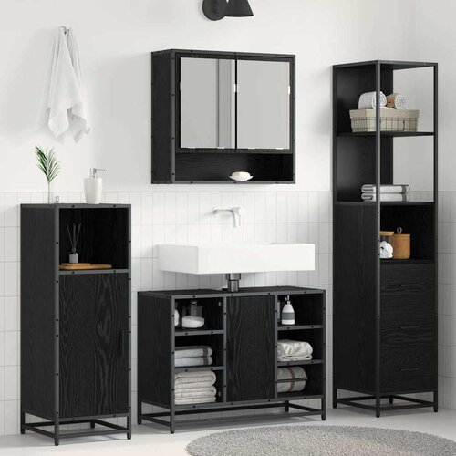  Set namje&scaron;taja za kupaonicu Crni hrast 35 x 37,5 x 166 cm Cijene