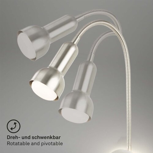 BRILONER 2178012 - led zidna fleksibilna lampa 1xE14/10W/230V + LED/3W hrom Slike