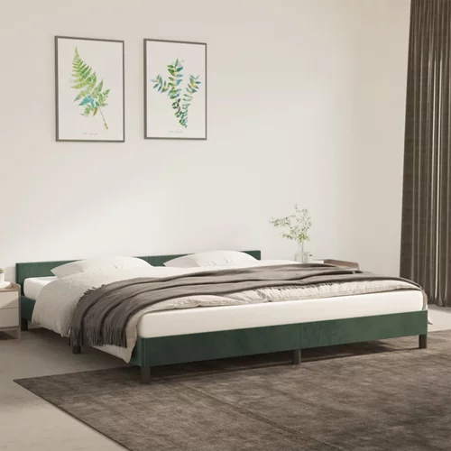 vidaXL Okvir za krevet s uzglavljem tamnozeleni 200x200 cm baršunasti