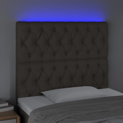  LED uzglavlje smeđesivo 100x7x118/128 cm od tkanine Slike