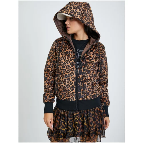 Guess Brown Women's Patterned Double-Sided Jacket Madeleine - Women
