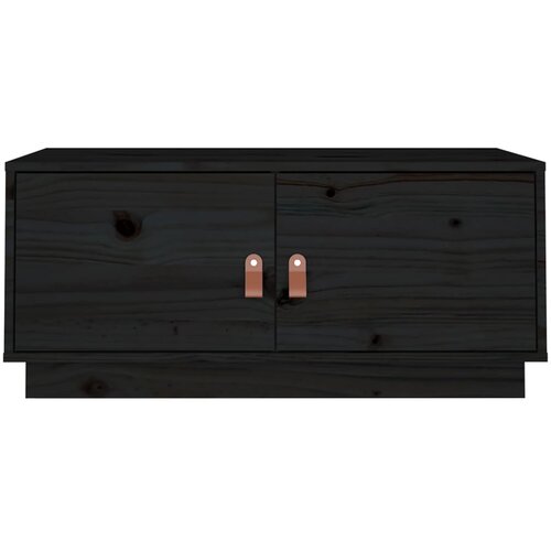  Stolić za kavu crni 80 x 50 x 35 cm od masivne borovine Slike