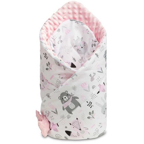  Dvostrani poplun za bebe 80x80cm Minky roza Cene