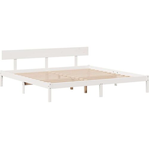 vidaXL Krevet s regalom z knjige bez madraca bijeli 200x200cm borovina Cene