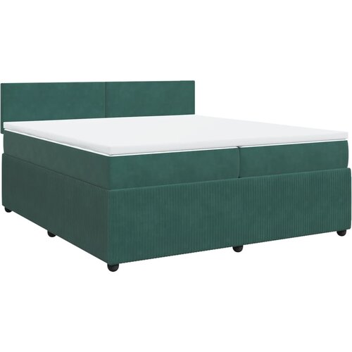 vidaXL Box spring postelja z vzmetnico temno zelena 200x200 cm žamet, (21305614) Cene