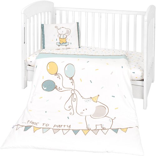 Posteljina sa ogradicom 6 pcs 60/120 Elephant Time KKB60074-180 Cene