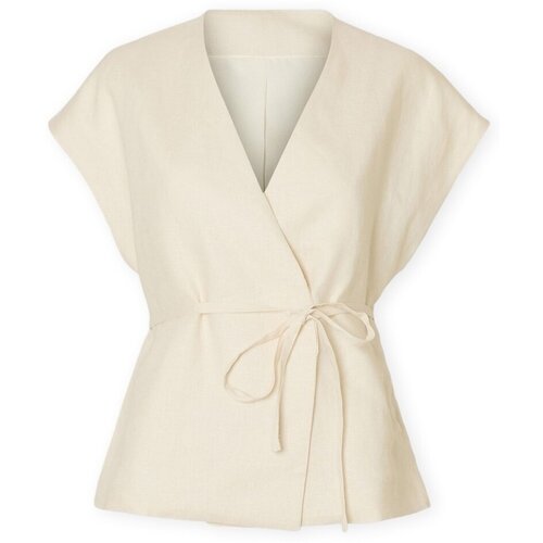 Selected Topi &amp;amp; Bluze W Top Lia Linen - Birch Bež Slike
