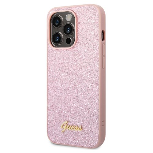 Guess gUHCP14LHGGSHP ovitek za iPhone 14 Pro - roza z ble&amp;scaron;čicami Slike