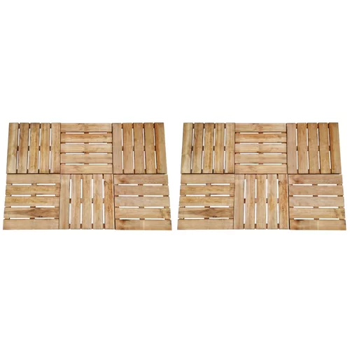 vidaXL Talne plošče 12 kosov 50x50 cm lesene rjave, (21143972)