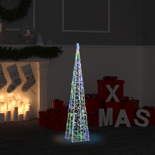 VidaXL Akrilni ukrasni stožac s LED svjetlima raznobojni 90 cm Slike