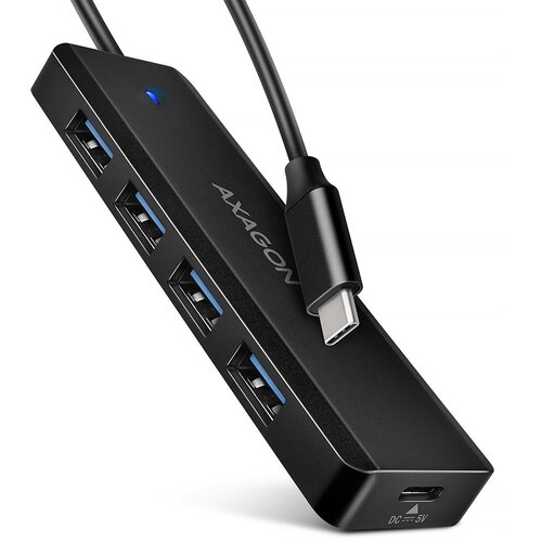  USB HUB 4 x USB 3.2 Gen1, USB-CM, 19cm, USB-C power IN, Axagon HUE-C1C Slike
