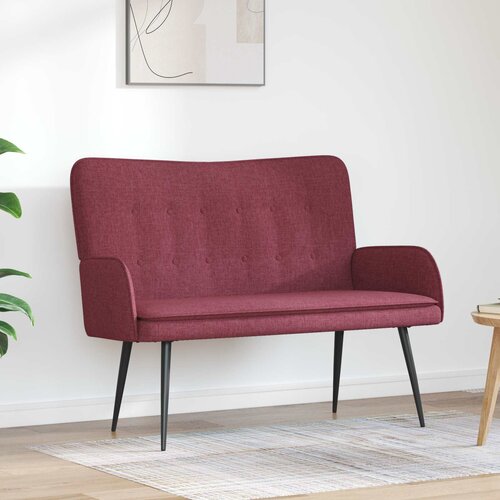 SOFA za dvije osobe boja crnog vina 115 x 61 x 87 cm tkanina Slike