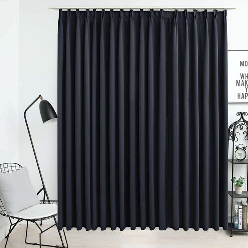 vidaXL Zavjesa za zamračivanje s kukama crna 290 x 245 cm Cijene