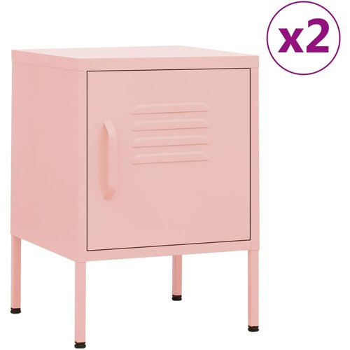 VidaXL Nočne omarice 2 kosa roza 35x35x51 cm jeklo Slike