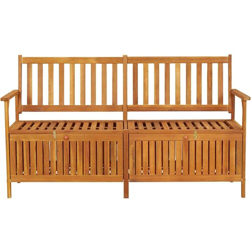 VidaXL Klupa za pohranu 148 cm od masivnog bagremovog drva Slike