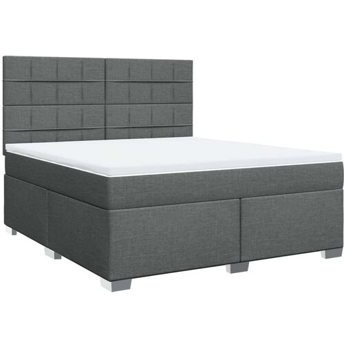 vidaXL Box spring postelja z vzmetnico temno siva 180x200 cm blago Cene