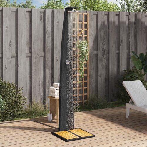 vidaXL Vanjski tuš crni 55x60x224 cm od poliratana i bagremovog drva Cijene