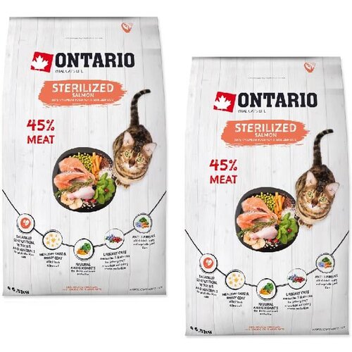 Ontario Cat Sterilised - losos 2 x 6,5 kg Cene