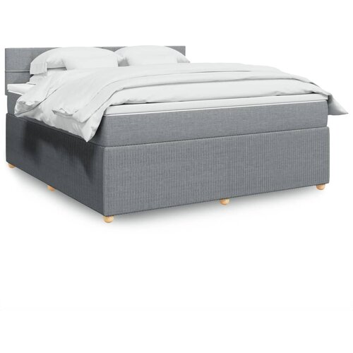vidaXL Box spring postelja z vzmetnico svetlo siva 180x200 cm blago Cene
