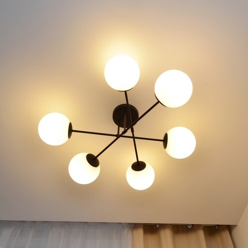  plafonski luster moon 6xE27/15W/230V, crne boje Slike
