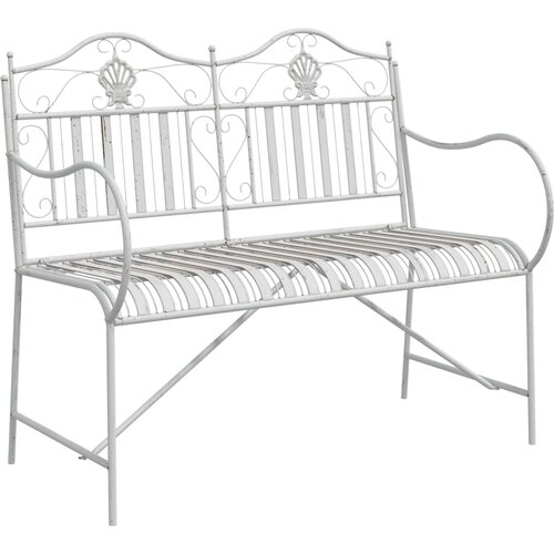 vidaXL klop Bela Kovina 103.5 x 59 x 89 cm Trajna Zunanja klop Cene