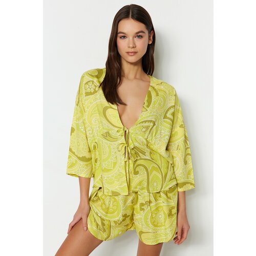 Trendyol Pajama Set - Yellow - Graphic Cene