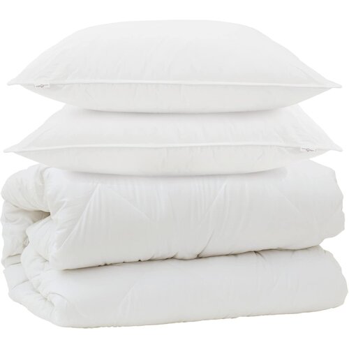  Duvet s jastucima s jastukom 3 kom. Bijela Mikrovlakna 200 x 220 cm,50 x 50 cm Slike
