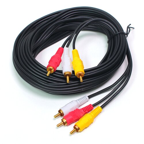  Kabl 3xRCA na 3xRCA, 5m, Crni Cene