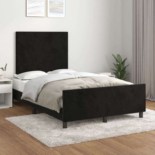  Posteljni okvir z vzglavjem črn 120x200 cm žamet, (20794815) Slike