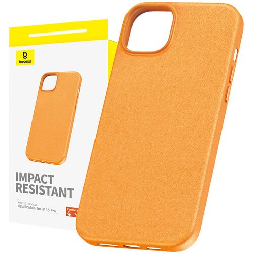 Baseus Ohišje za telefon iPhone 15 Pro Fauxther Series (oranžno), (21521826) Cene