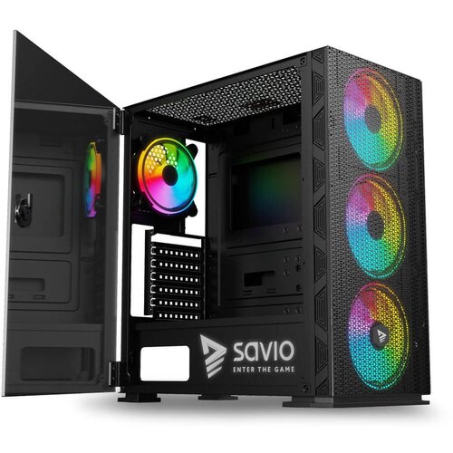 Savio PC Case Raptor X1 ARGB Glass /Mesh Black Cijene