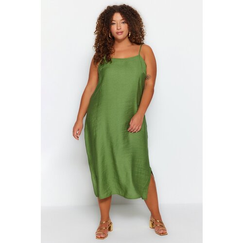 Trendyol Curve Plus Size Dress - Khaki - Shift Slike