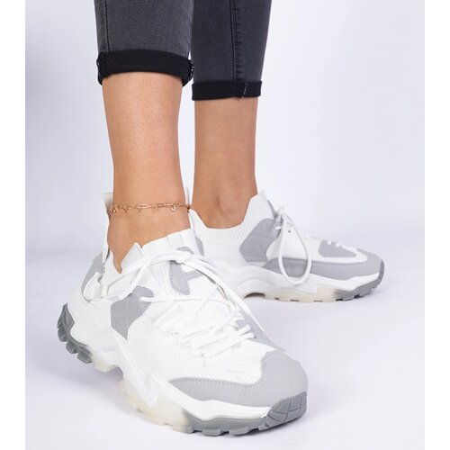 Gemre White women&amp;#039;s sneakers with sock-like upper Milada Slike