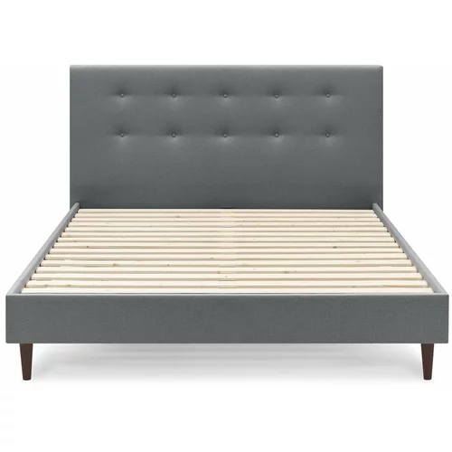 Bobochic Paris Tamno sivi bračni krevet Rory Dark, 160 x 200 cm