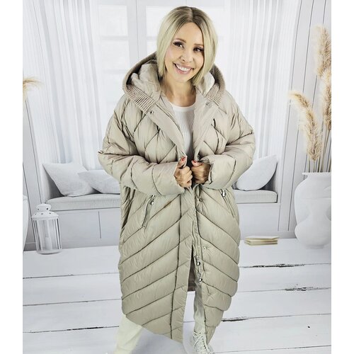 Pri Long jacket women&amp;#039;s coat with diagonal quilting Warm LUCY Slike