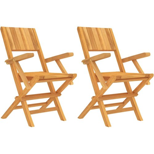  Sklopive vrtne stolice 2 kom 55x61x90 cm od masivne tikovine Slike